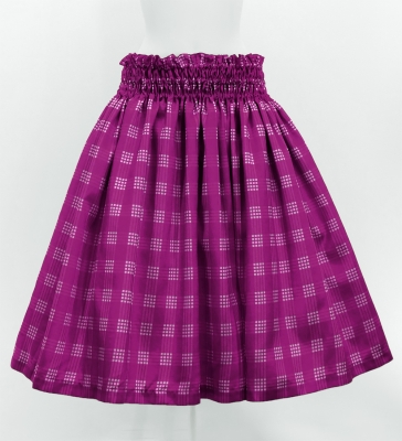 Hula Tube Top & Pa'u Set-Up with Palaka Check Print / Luxury Collection / Purple / J3285pu