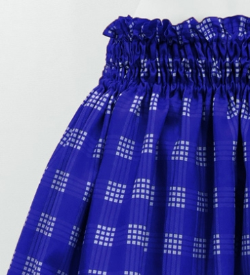 Hula Tube Top & Pa'u Set-Up with Palaka Check Print / Luxury Collection / Royal Blue / J3285rbl