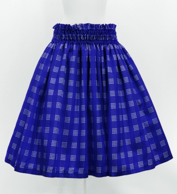 Hula Tube Top & Pa'u Set-Up with Palaka Check Print / Luxury Collection / Royal Blue / J3285rbl