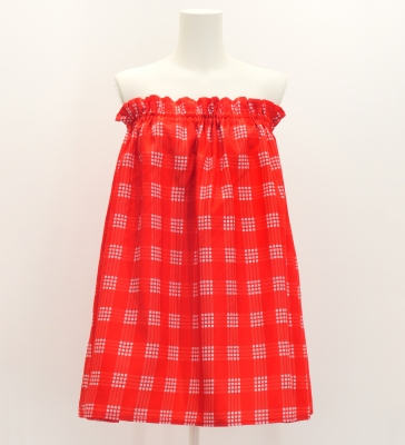 Hula Tube Top & Pa'u Set-Up with Palaka Check Print / Luxury Collection / Red / J3285rd