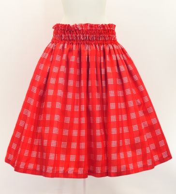 Hula Tube Top & Pa'u Set-Up with Palaka Check Print / Luxury Collection / Red / J3285rd