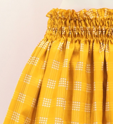 Hula Tube Top & Pa'u Set-Up with Palaka Check Print / Luxury Collection / Yellow / J3285ye