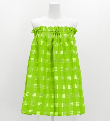 Hula Tube Top & Pa'u Set-Up with Palaka Check Print / Luxury Collection / Yellow Green / J3285yegr
