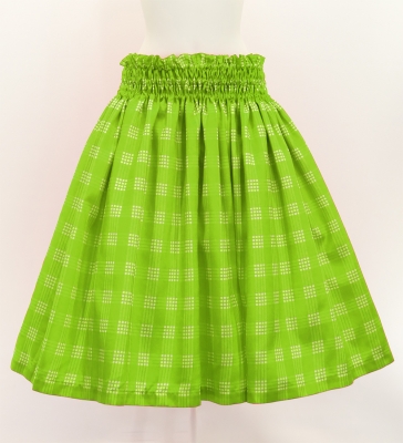 Hula Tube Top & Pa'u Set-Up with Palaka Check Print / Luxury Collection / Yellow Green / J3285yegr