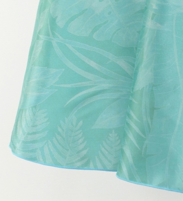 Hula One Shoulder Dress with Hawaiian Leaf / Luxury Collection / Light Blue / J3306lbl
