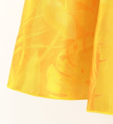 Hula One Shoulder Dress with Hawaiian Leaf / Luxury Collection / Yellow / J3306ye