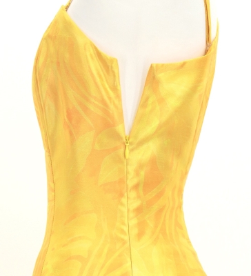 Hula One Shoulder Dress with Hawaiian Leaf / Luxury Collection / Yellow / J3306ye