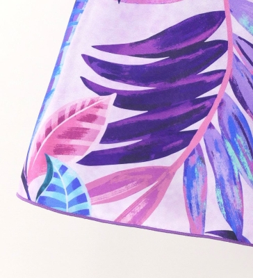 Hula One Shoulder Dress with Leaf / Luxury Collection / Purple / J3307pu
