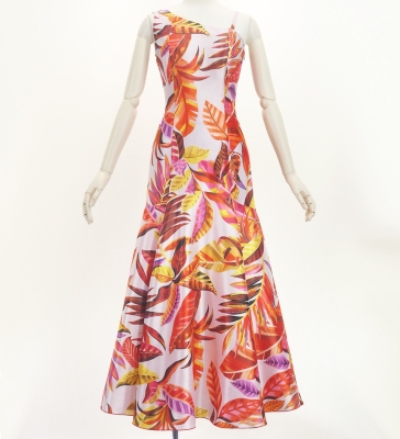 Hula One Shoulder Dress with Leaf / Luxury Collection / Red / J3307rd