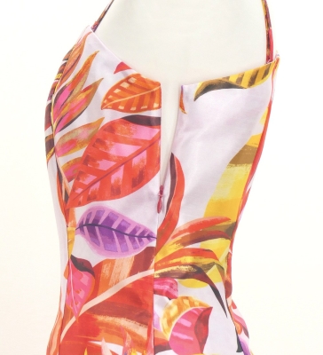 Hula One Shoulder Dress with Leaf / Luxury Collection / Red / J3307rd