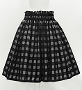 Hula Shantung Pa'u Skirt with Palaka Check Print / Luxury Collection / Black / J3308bk