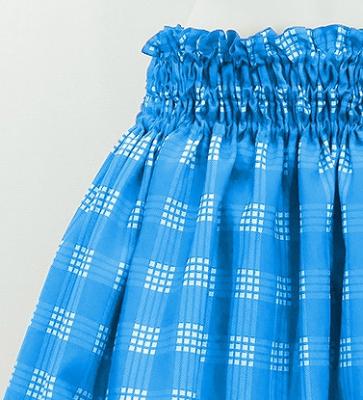 Hula Shantung Pa'u Skirt with Palaka Check Print / Luxury Collection / Blue / J3308bl