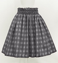 Hula Shantung Pa'u Skirt with Palaka Check Print / Luxury Collection / Gray / J3308gy