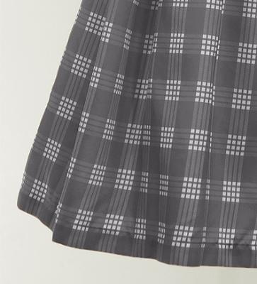 Hula Shantung Pa'u Skirt with Palaka Check Print / Luxury Collection / Gray / J3308gy