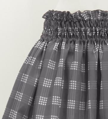 Hula Shantung Pa'u Skirt with Palaka Check Print / Luxury Collection / Gray / J3308gy