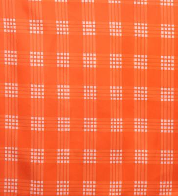 Hula Shantung Pa'u Skirt with Palaka Check Print / Luxury Collection / Orange / J3308or