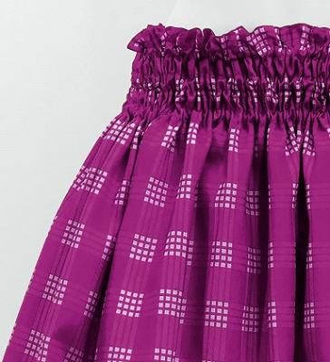Hula Shantung Pa'u Skirt with Palaka Check Print / Luxury Collection / Purple / J3308pu