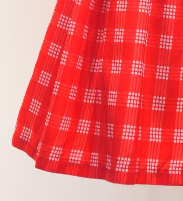 Hula Shantung Pa'u Skirt with Palaka Check Print / Luxury Collection / Red / J3308rd