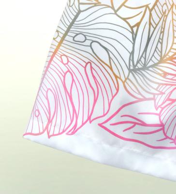 Hula Shantung Pa'u Skirt with Hawaiian Leaf Print / Luxury Collection / White / J3310wh