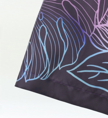 Hula Blouse & Pa'u Set-Up with Hawaiian Leaf Print / Luxury Collection / Dark Purple / J3311dpu