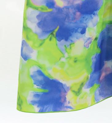 Hula Long Koshibo Dress with Hawaiian Flower Print / Luxury Collection / J3315-4