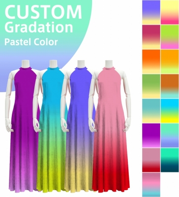 [Gradation]Custom American Armhole Long Dress/ Pastel Color Gradation / JC1-gradation-P