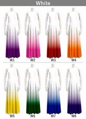 [Gradation]Custom American Armhole Long Dress/ White Color Gradation / JC1-gradation-W