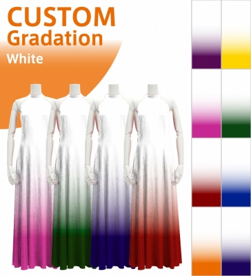 [Gradation]Custom American Armhole Long Dress/ White Color Gradation / JC1-gradation-W