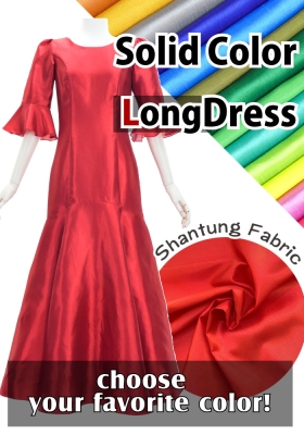 Custom Frilled Sleeve Long Dress / JC100-solid
