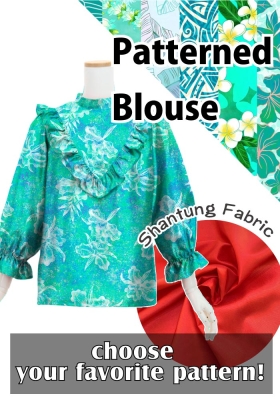 Custom Yoke Frill Blouse with Shantung / JC101-pattern