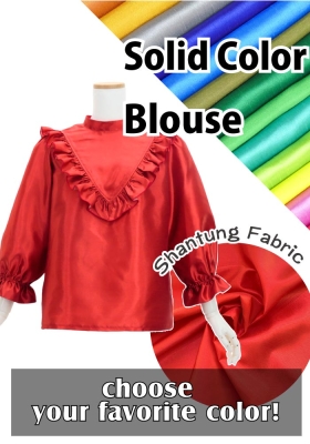 Custom Yoke Frill Blouse with Shantung / JC101-solid