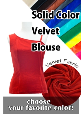 Custom One Shoulder Blouse with Velvet / JC105-solid