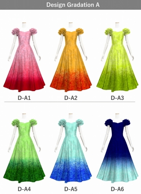 [Gradation]Custom Long Dress With 3gather Frill Puff Sleeves/ Design-Gradation / JC107-gradation-D