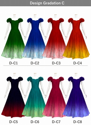 [Gradation]Custom Long Dress With 3gather Frill Puff Sleeves/ Design-Gradation / JC107-gradation-D