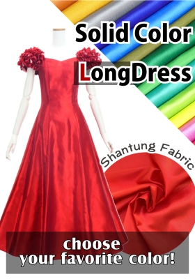 Custom Long Dress With 3gather Frill Puff Sleeves / JC107-solid