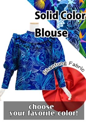 Custom Yoke Frill Balloon Sleeve Blouse with Shantung / JC109-pattern
