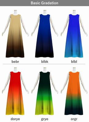 [Gradation]Custom Long Koshibo Dress/ Basic Gradation / JC122-gradation-B