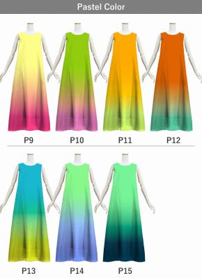 [Gradation]Custom Long Koshibo Dress/ Pastel Color Gradation / JC122-gradation-P