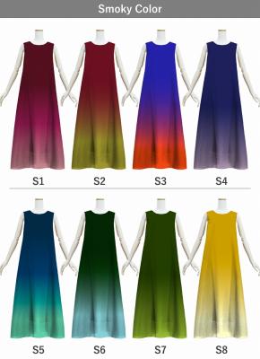 [Gradation]Custom Long Koshibo Dress/ Smoky Color Gradation / JC122-gradation-S