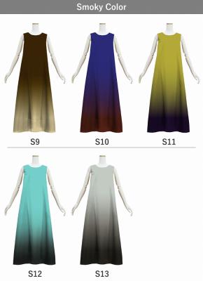 [Gradation]Custom Long Koshibo Dress/ Smoky Color Gradation / JC122-gradation-S