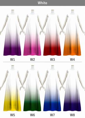 [Gradation]Custom Long Koshibo Dress/ White Color Gradation / JC122-gradation-W