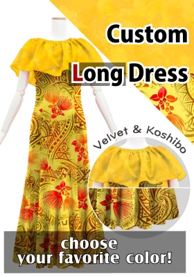 Custom Long Multi Way Dress with Velvet & Koshibo/ JC130-mix