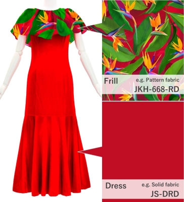 Custom Long Multi Way Dress with Velvet & Koshibo/ JC130-mix