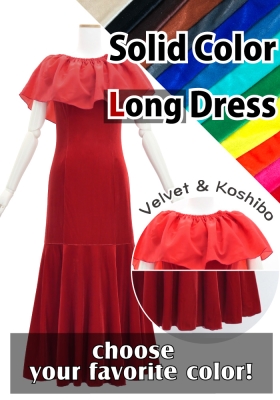 Custom Long Multi Way Dress with Velvet & Koshibo / JC130-solid