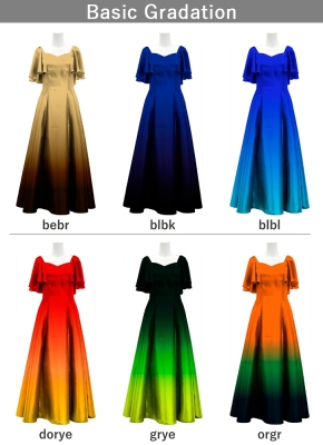 [Gradation]Custom Frill Sleeve Long Dress/ Basic Gradation / JC22-gradation-B