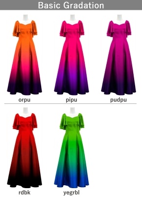 [Gradation]Custom Frill Sleeve Long Dress/ Basic Gradation / JC22-gradation-B