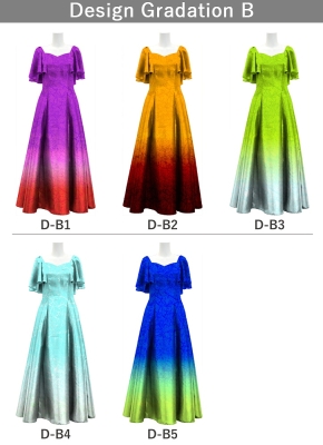 [Gradation]Custom Frill Sleeve Long Dress/ Design-Gradation / JC22-gradation-D