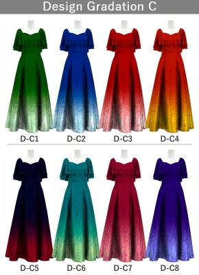 [Gradation]Custom Frill Sleeve Long Dress/ Design-Gradation / JC22-gradation-D