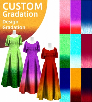 [Gradation]Custom Frill Sleeve Long Dress/ Design-Gradation / JC22-gradation-D
