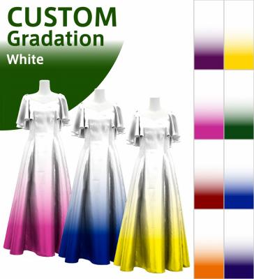 [Gradation]Custom Frill Sleeve Long Dress/ White Color Gradation / JC22-gradation-W